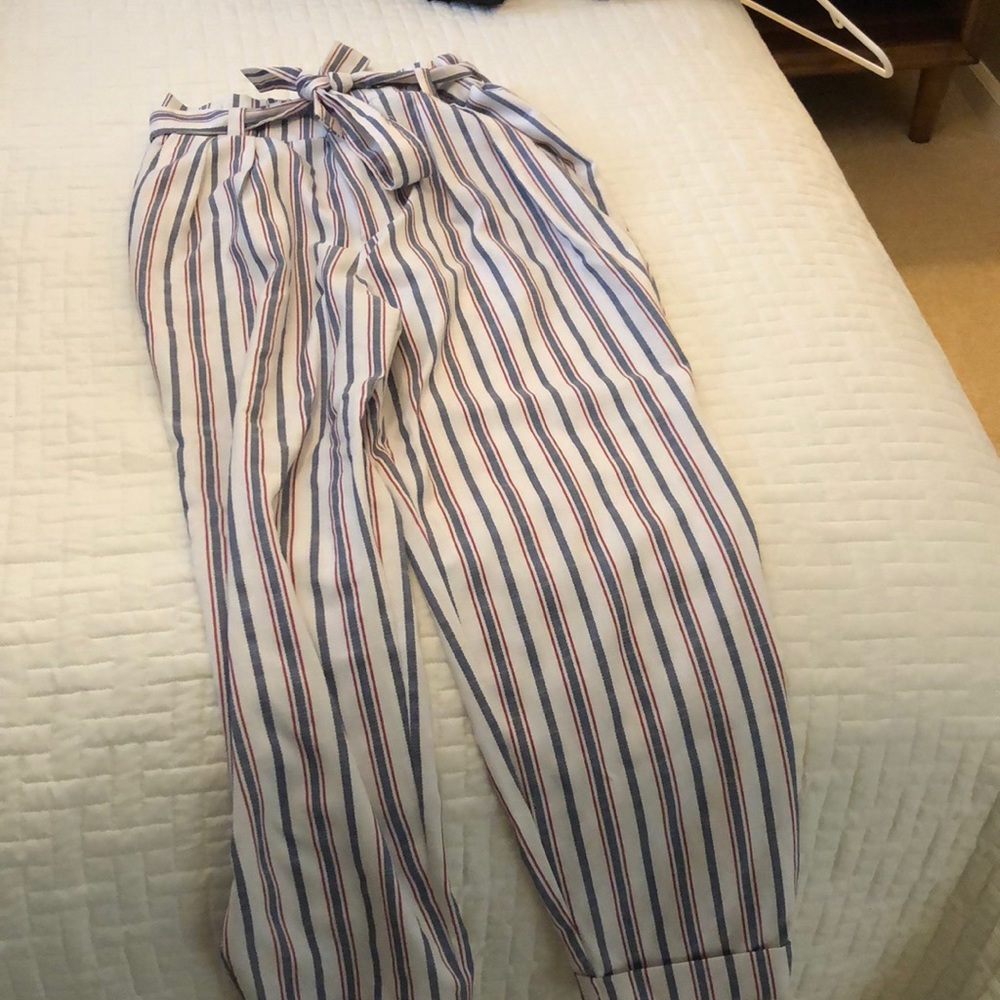 F21 stripe tie pants